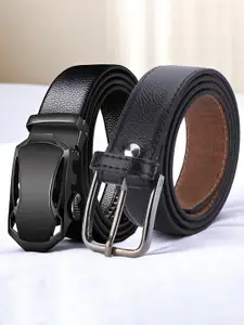 Provogue Men Set Of 2 Textured Formal Belt