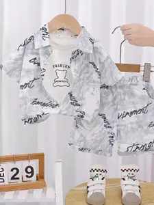 StyleCast x Revolte Boys Typography Printed Shirt With Shorts