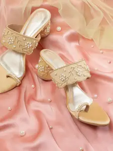 House of Pataudi Ethnic Embellished Block Heel