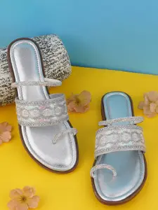 BAESD Women Embellished Open Toe Flats