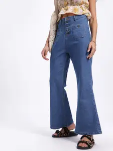 glitchez Women Retro Bootcut Flared Jeans