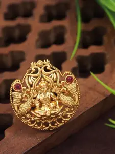 SGA FASHION Gold Plated American Diamond Stone Studded Finger Ring