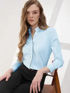 her by invictus Spread Collar Long Sleeves Cotton Formal Shirt