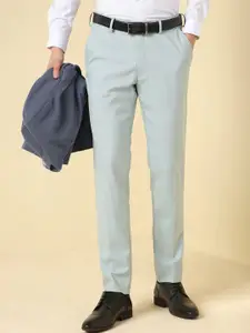 Allen Solly Sport Men Solid Slim Fit Mid-Rise Flat-Front Formal Trousers