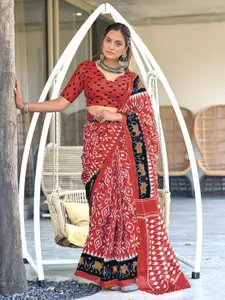 Anouk Ethnic Motifs Print Pure Cotton Ikat Saree