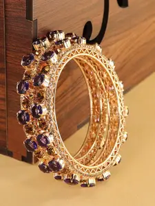 LAVAZZA Set Of 2 Amercian Diamond Studded Kada Bangles