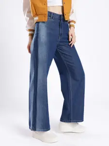 glitchez Women Baggy Straight High-Rise Light Fade Jeans