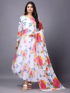 Raiyani Fashion Women Floral Print Applique Fit & Flare Maxi Dress
