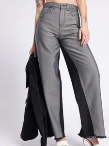 glitchez Women Dual Tone Baggy High-Rise Jeans