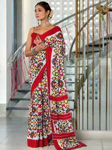 Anouk Ethnic Motifs Printed Pure Cotton Ikat Saree