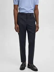MANGO MAN Checked Super Slim Fit Formal Trousers