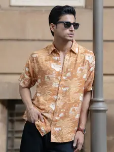 Powerlook Men Abstract Printed Spread Collar Casual Shirt