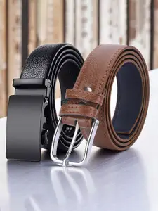 Provogue Men Pack Of 2  Textured Formal Belt