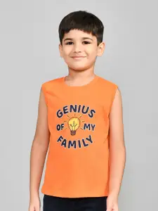 Lux Cozi Boys Printed Round Neck Sleeveless Pure Cotton T-shirt With Shorts