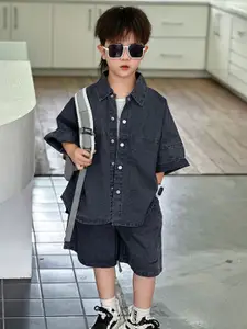 StyleCast x Revolte Boys Pure Cotton Shirt With Shorts