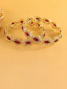 LAVAZZA Set Of 2 Amercian Diamond Studded Kada Bangles