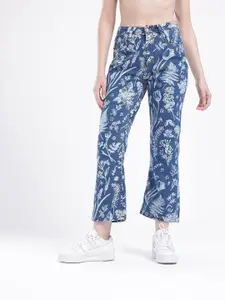 glitchez Women Floral Printed Bootcut Jeans