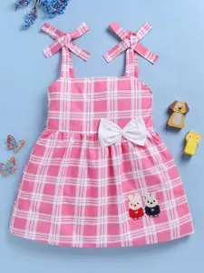 Toonyport Girls Checked Cotton Fit & Flare Dress
