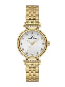 Daniel Klein Women Embellished Stainless Steel Bracelet Style Analogue Watch DK.1.13958-2