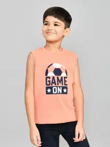 Lux Cozi Boys Printed Round Neck Sleeveless Pure Cotton T-shirt With Shorts