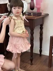 StyleCast x Revolte Girls Printed Pure Cotton Top With Dhoti Pants