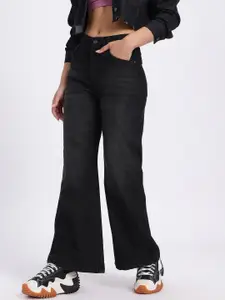 glitchez Women Light Washed Wide Leg Jeans