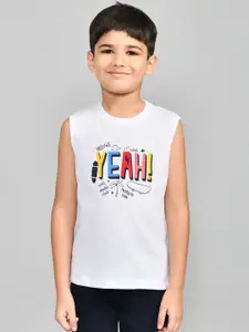 Lux Cozi Boys Printed Round Neck Sleeveless Pure Cotton T-shirt With Shorts