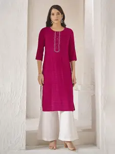 Anouk Round Neck Straight Kurta