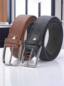 Provogue Men Pack Of 2 Textured Formal Belt
