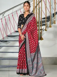 Anouk Ethnic Motifs Printed Pure Cotton Ikat Saree