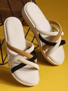 DressBerry Striped Wedge Sandals Heels