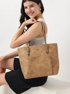 Fastrack Women Solid Structured Work Tote with Quick Access Pocket & Zipper Compartment