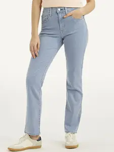 Levis Women Slim Fit High-Rise Light Fade Cotton Jeans