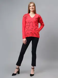 Fashion Gaiia Women V-Neck Pullover