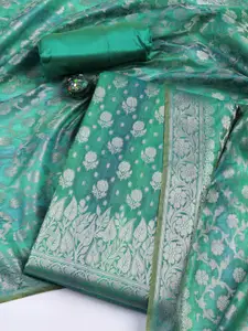 Meena Bazaar Floral Woven Design Zari Work Unstitched Dress Material