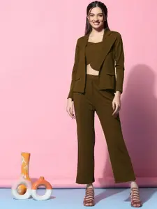 SRUTVA FASHION Strapless Top With Trouser & Blazer