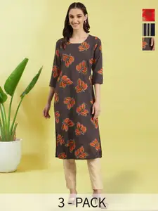 Anouk Rustic Selection Of 3 Printed Straight Kurtas