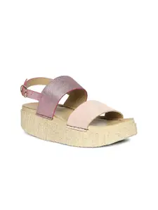 Saint G Leather Wedge Sandals with Buckles