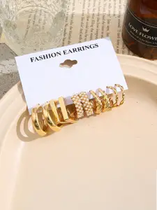 Celestique Set Of 5 Contemporary Korean Hoop Earrings