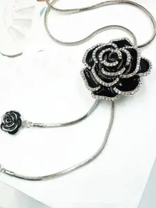 Shining Diva Fashion Silver-Plated Crystals Necklace