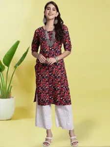 Anouk Rustic Women Ethnic Motifs Printed Straight Knee Length Kurta