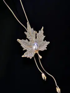 Shining Diva Fashion Gold-Plated Crystals Necklace