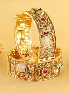 LAVAZZA Set Of 2 Zircon Studded Kada Bangles