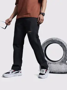 The Roadster Life Co. Men Regular Fit Pure Cotton Ripped Jeans