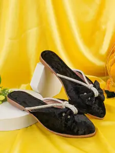 BAESD Women Embellished Party Open Toe Flats