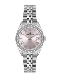 Daniel Klein Women Embellished Dial & Stainless Steel Straps Analogue Watch DK.1.13932-2