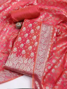 Meena Bazaar Women Ethnic Motifs Woven Design Unstitched Dress Material