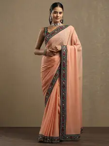 Saree mall Embroidered Pure Georgette Sarees