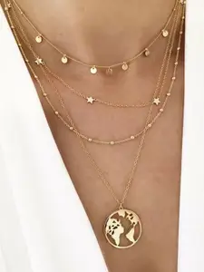 Shining Diva Fashion Gold-Plated Necklace