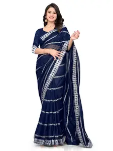 Avirat Designer Studio Women Embellished Sequinned Pure Georgette Kanjeevaram Saree
